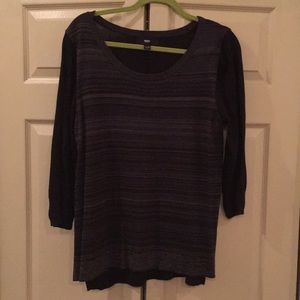 3/4 Sleeve Gray and Black striped sweater